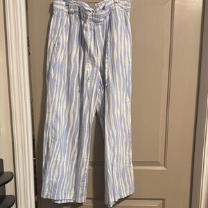 Ava & Viv Light Blue and White Patterned Wide Leg Pants